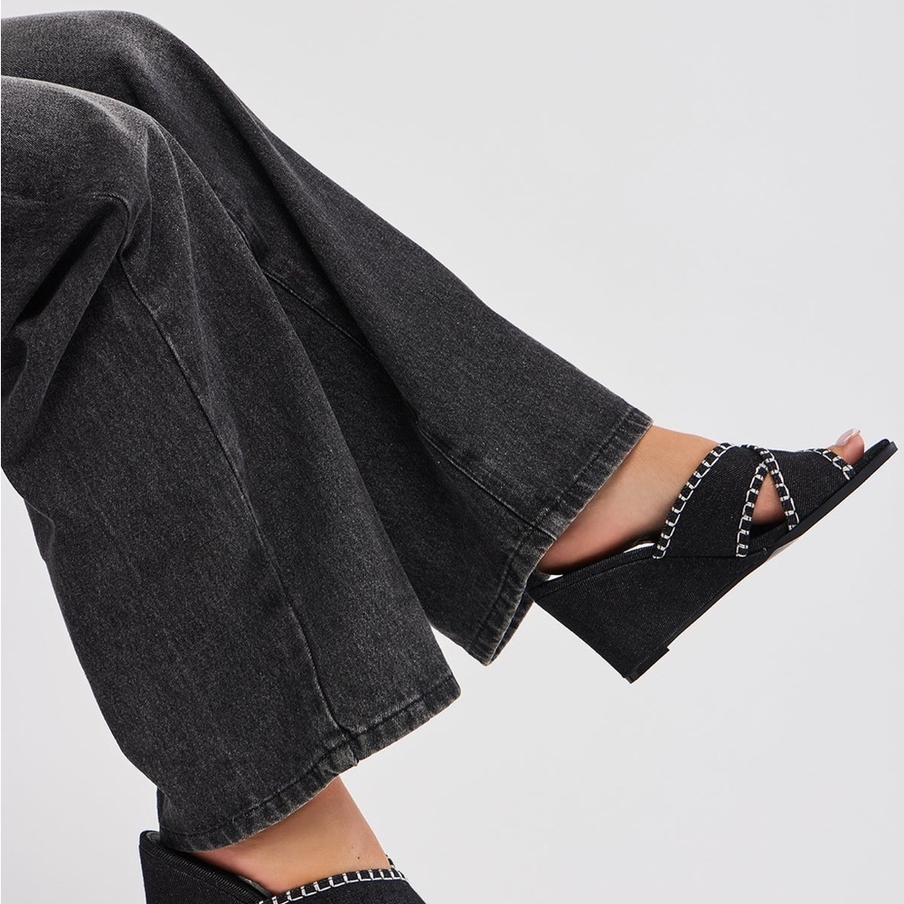 Black Wedge Heels